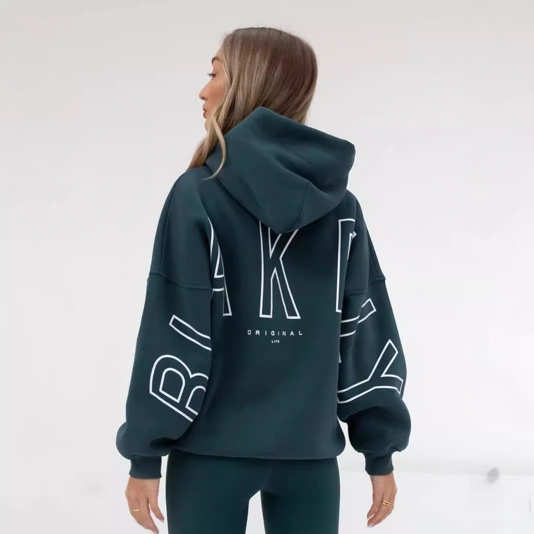 Tynd All-match Langærmet Løs Hættetrøje Hip-hop Pullover