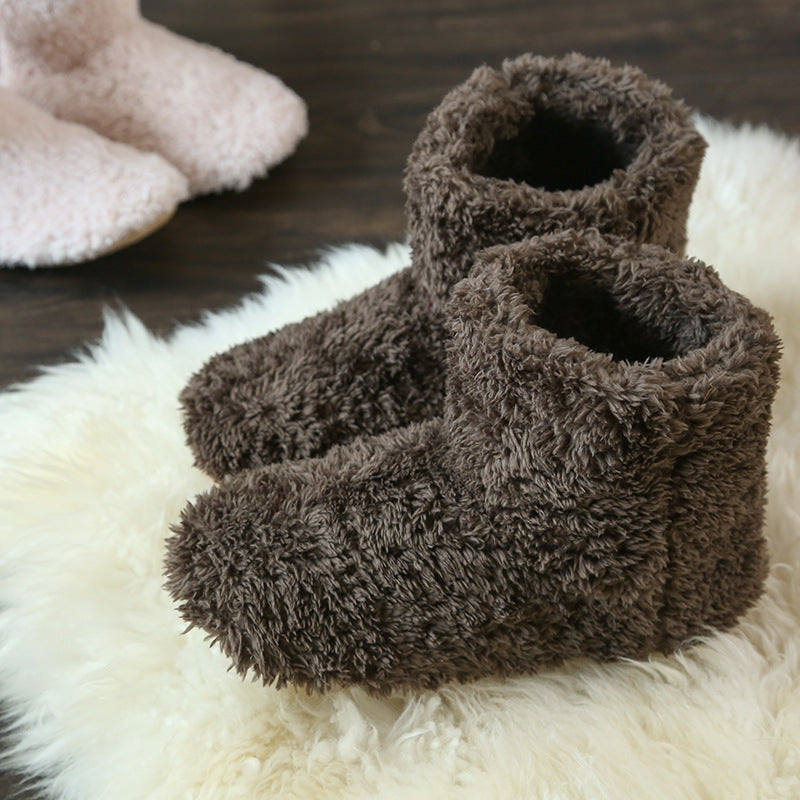 Couples Japanese Style High Boots Bag With Month Shoes Coral Fleece