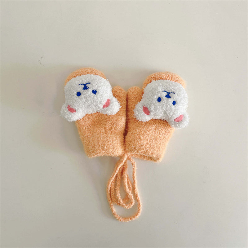 Children's Plush Warm Plus Velvet Gloves