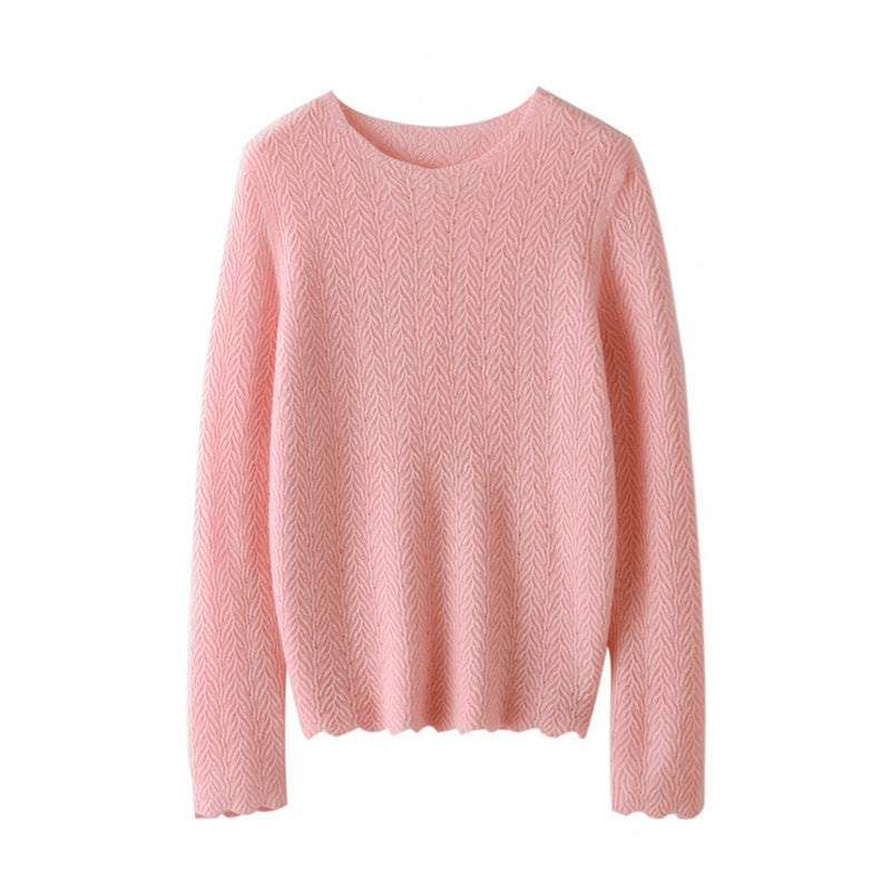 Heavy Industry Round Neck Sweater Hollow Out Loose Pullover Women