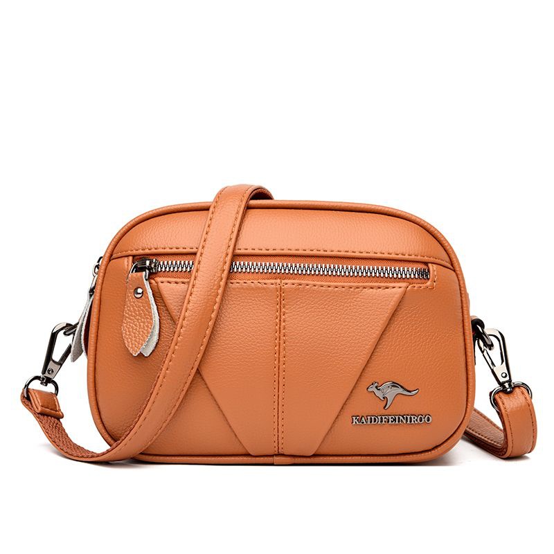 Blødt okselæder Fashion All-match Skulder Crossbody Lille Rund Taske