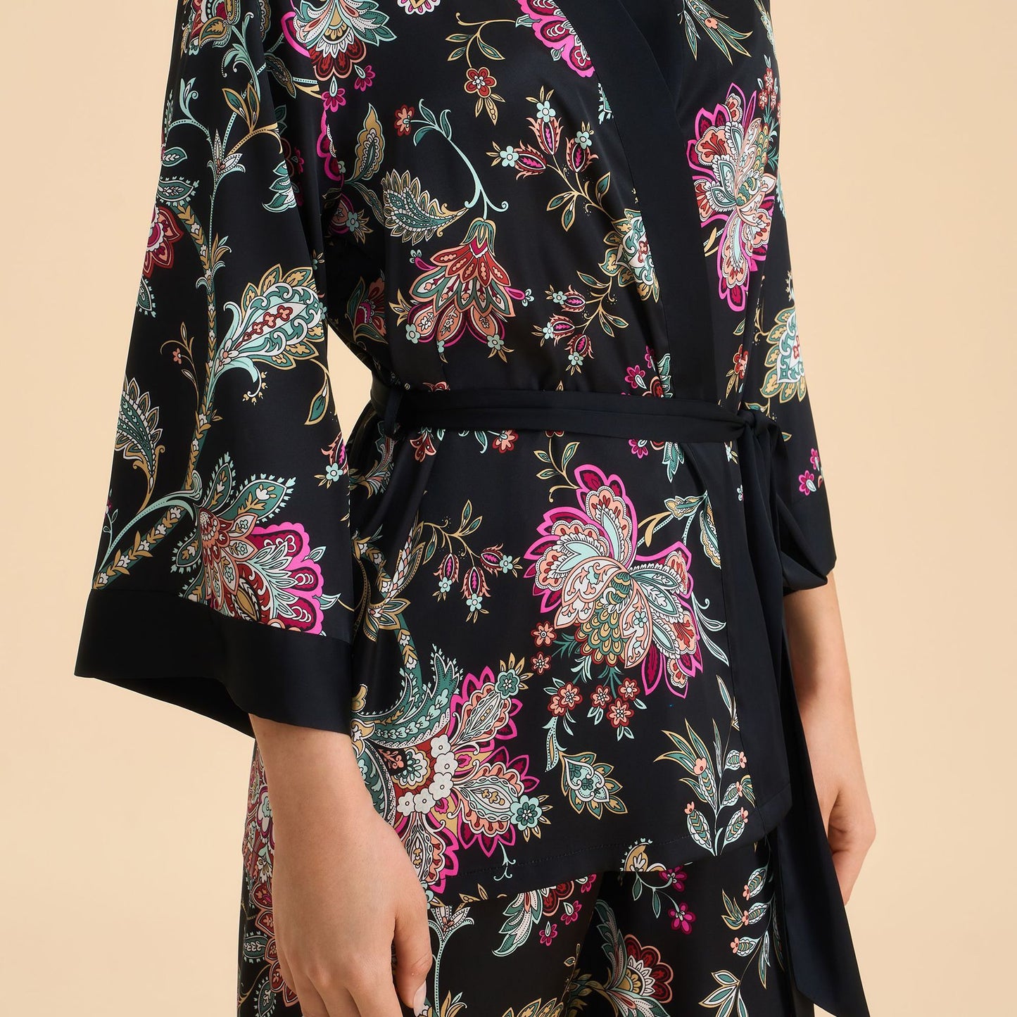 Floral-print Satin Chiffon Loungewear Set