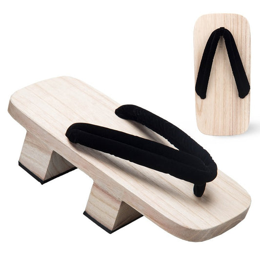 Two-tooth Clogs Men's White Wood Japanese Slippers