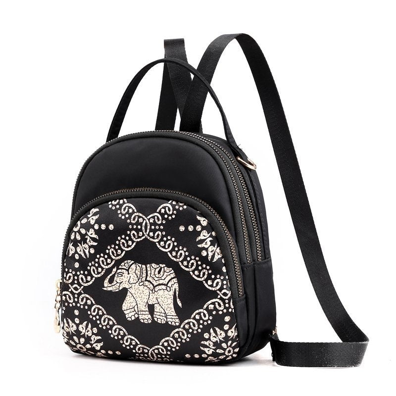 Women's Bags Small Outdoor Travel Backpack Crossbody Handbag Oxford Cloth Ethnic Style