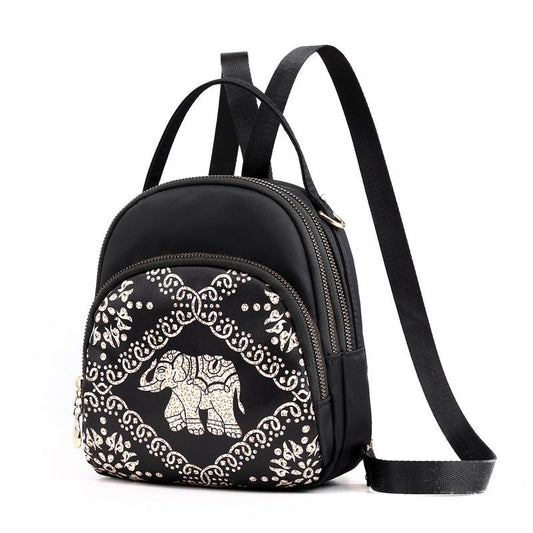 Women's Bags Small Outdoor Travel Backpack Crossbody Handbag Oxford Cloth Ethnic Style
