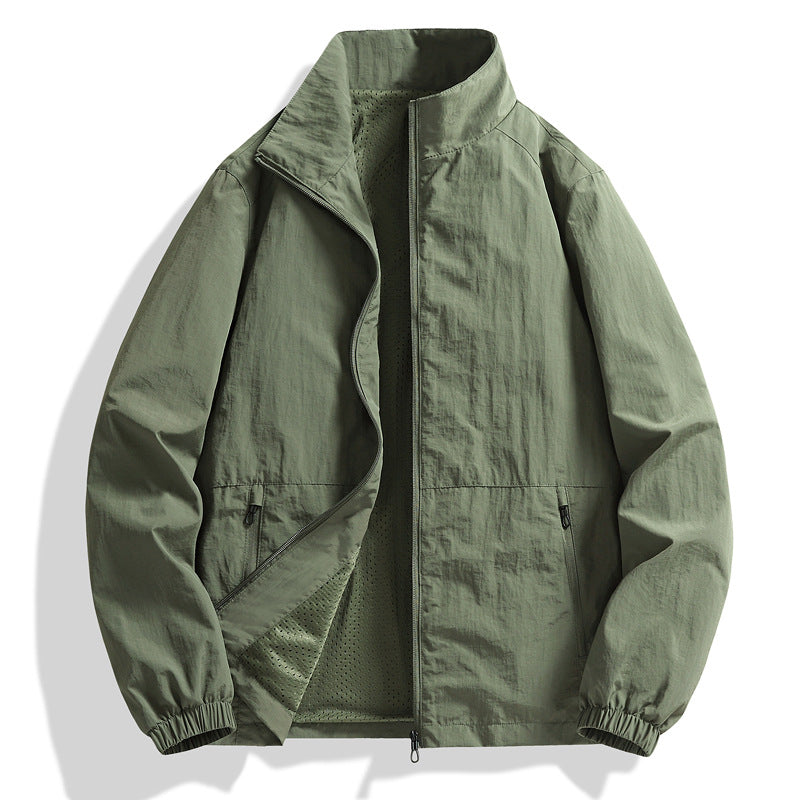 Casual Stand Collar Men's Top Outdoor Large Size Workwear