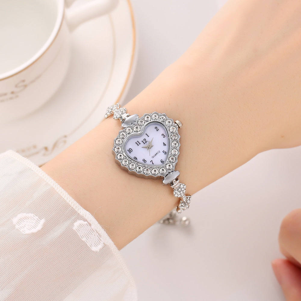 New Womens Watch With A Delicate Diamond-studded Heart Design
