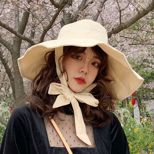 Women's Wide Brim Sun Protection Windproof Big Brim Fisherman Hat