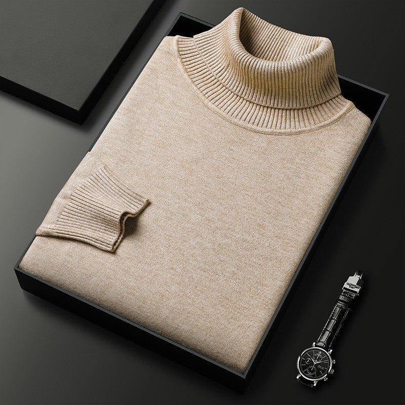 Men's Turtleneck Pure Color Thickened Loose Sweater