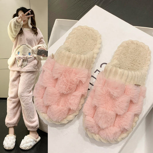 Cotton Slippers Female Home Non-slip Soft Bottom Warm Keeping