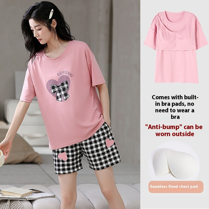 Casual Loose Home Wear Korean Style Sweet Two-piece Suit