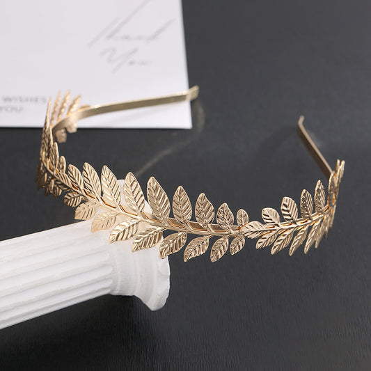 Sweet Metal Leaf Pearl Headband