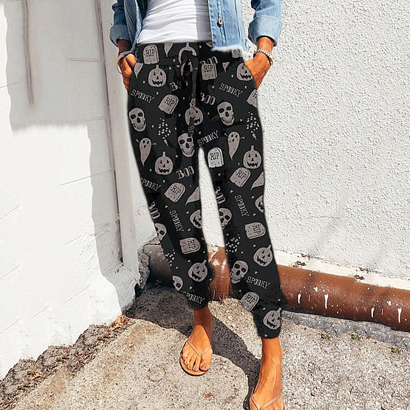 European And American Loose Printed Casual Pants