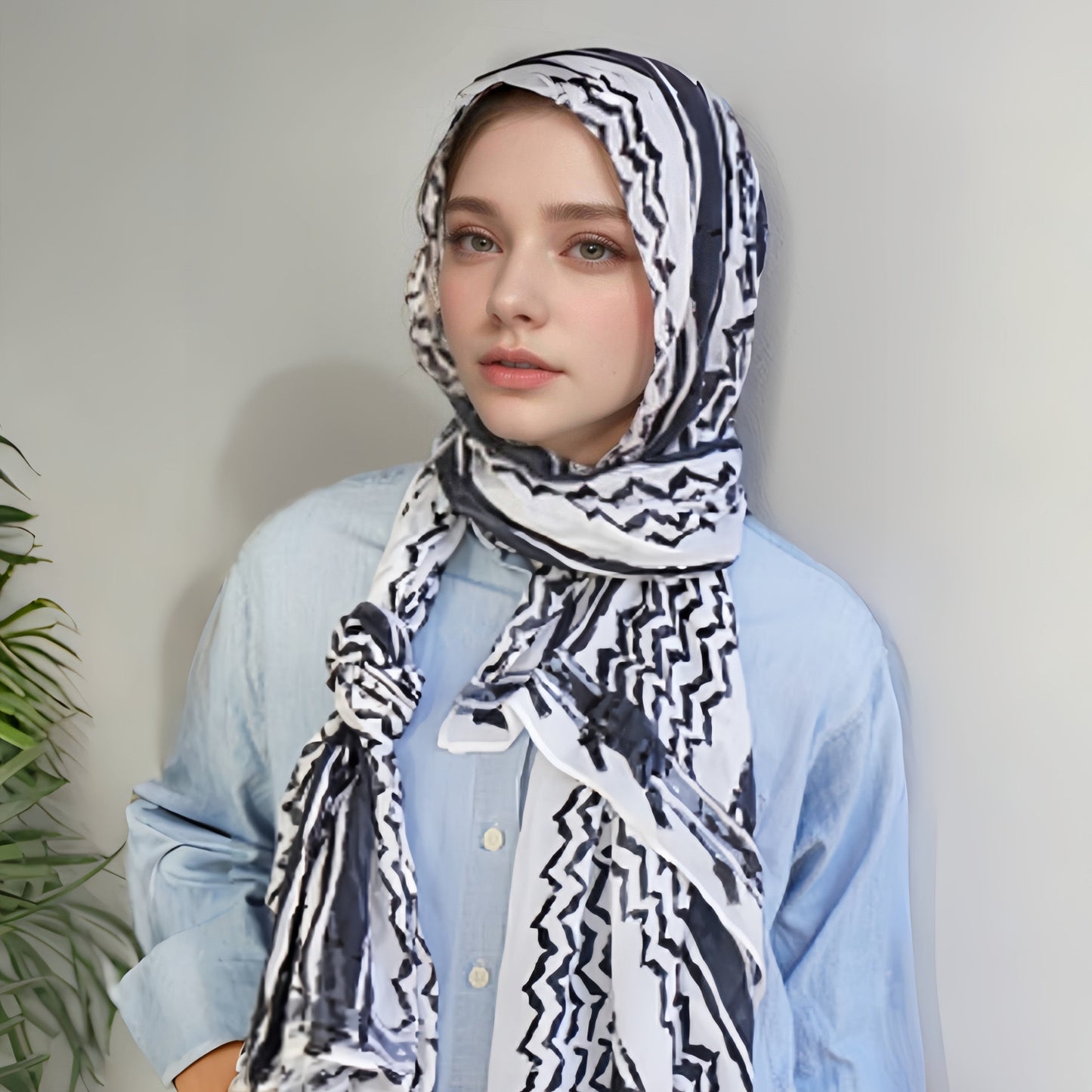 Kreativt satin polyester stribet tørklæde