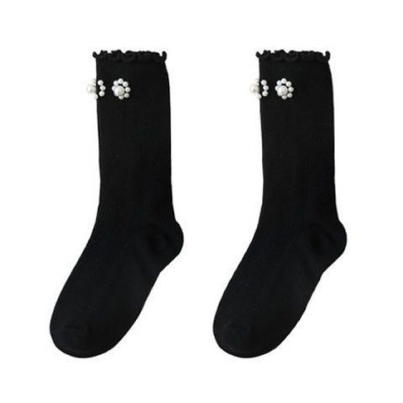 Pearl Girls' Socks Cute Japanese Style Children's Tube Socks