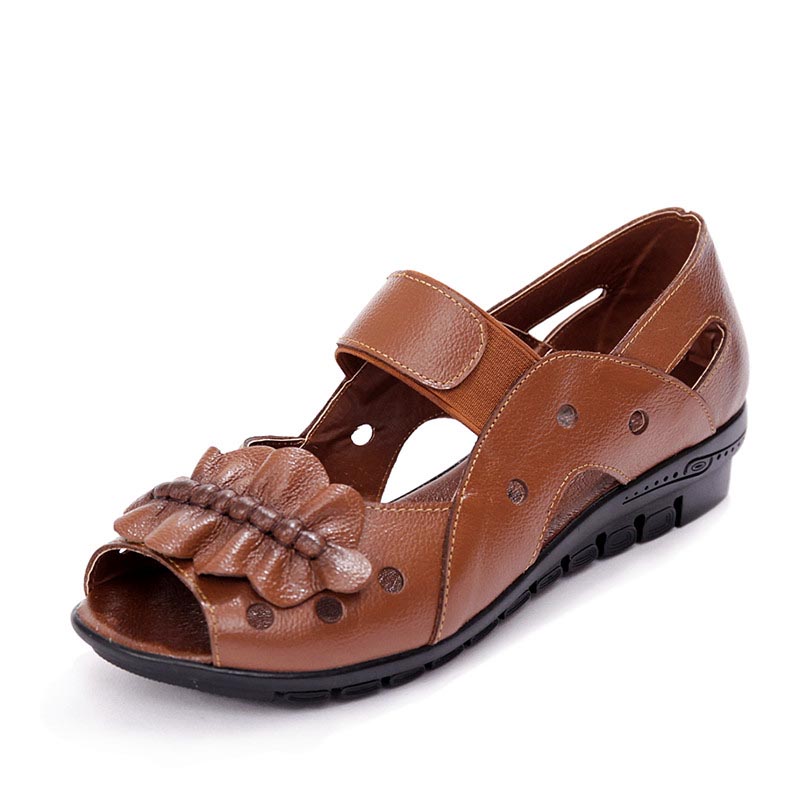 Middle-Aged And Elderly Flat Fish Mouth Shoes