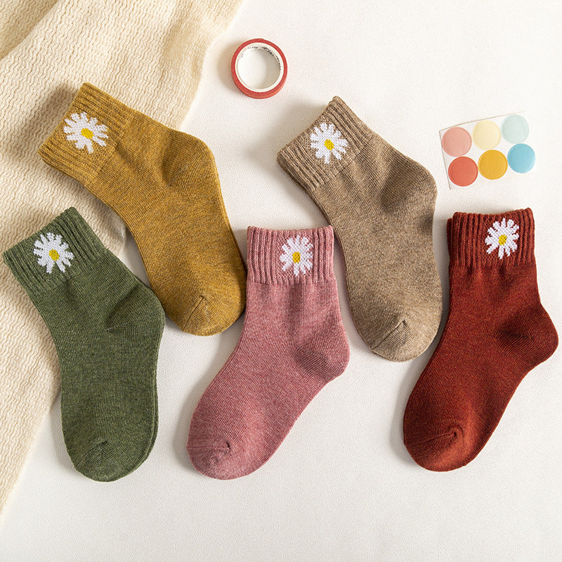 Mid-calf Cotton Boys And Girls Socks Cute And Breathable College Style Baby