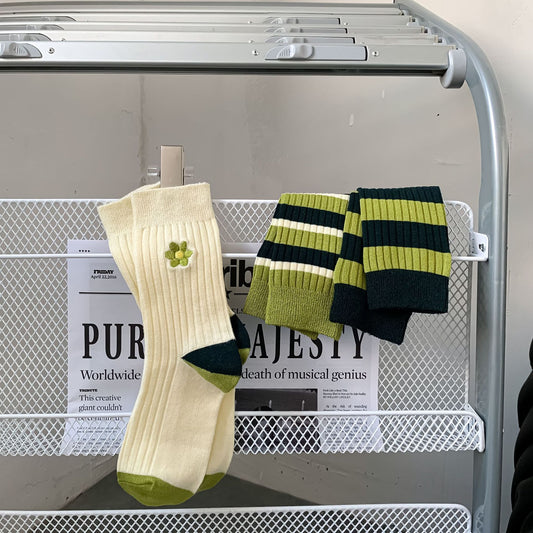 Women's Socks Autumn And Winter Double Needle Fashion Casual