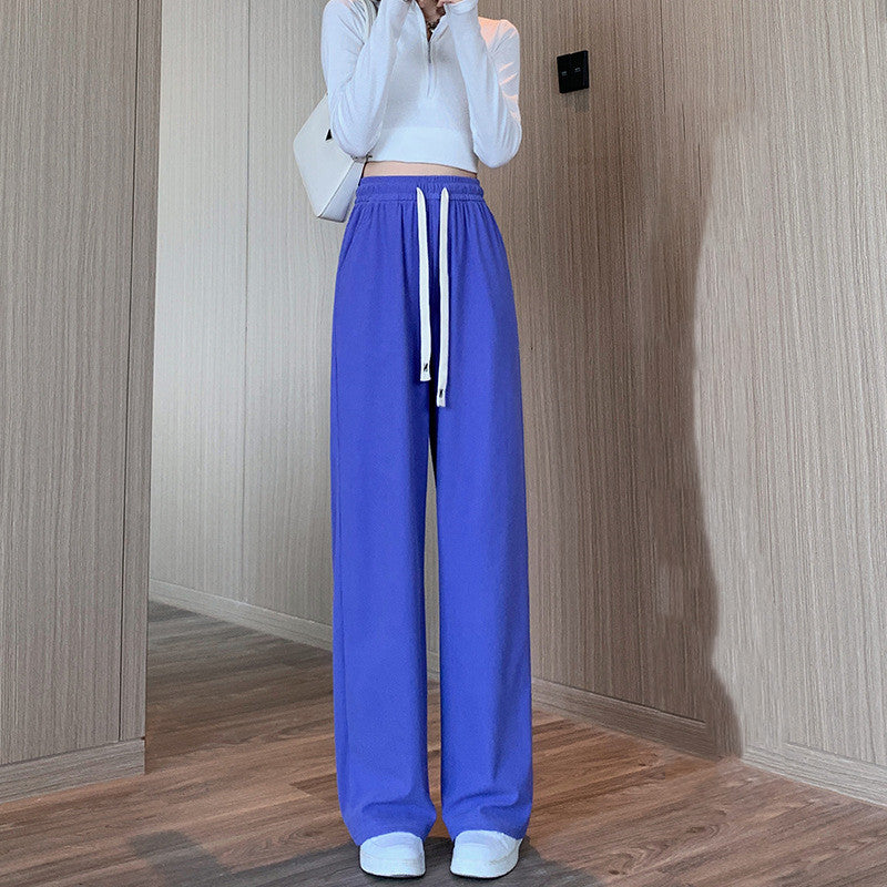 Women's High Waist Loose Straight Casual Knitting Pants