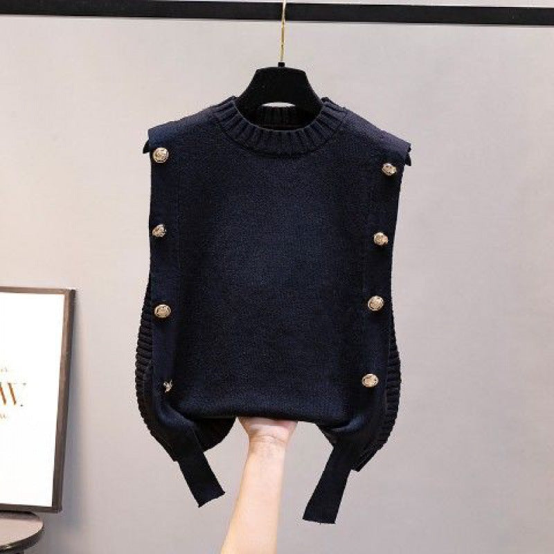 Knitted Loose Top Sweater Vest