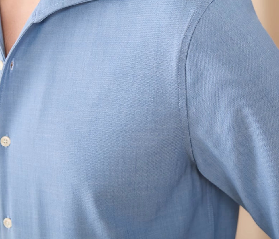 British Men Draping Anti-wrinkle One-piece Collar Casual Long-sleeved Shirt