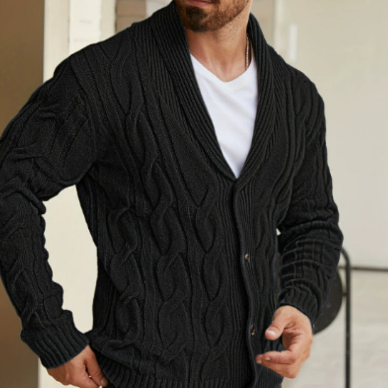 Strikket cardigan med print Afslappet langærmet sweater