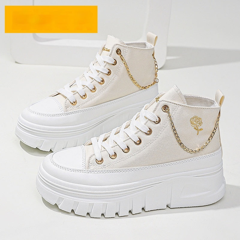 Damesko med tyk sål, forhøjede sneakers