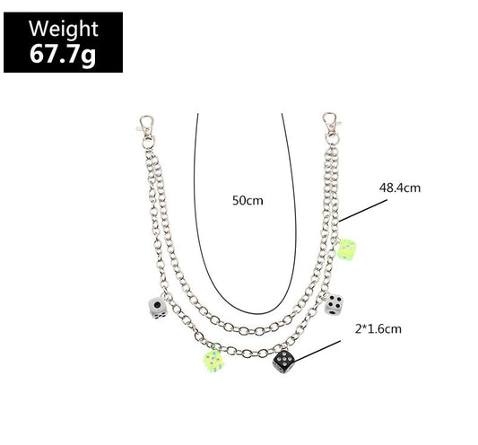 Creative Resin Love Small Mushroom Multilayer Body Chain Women