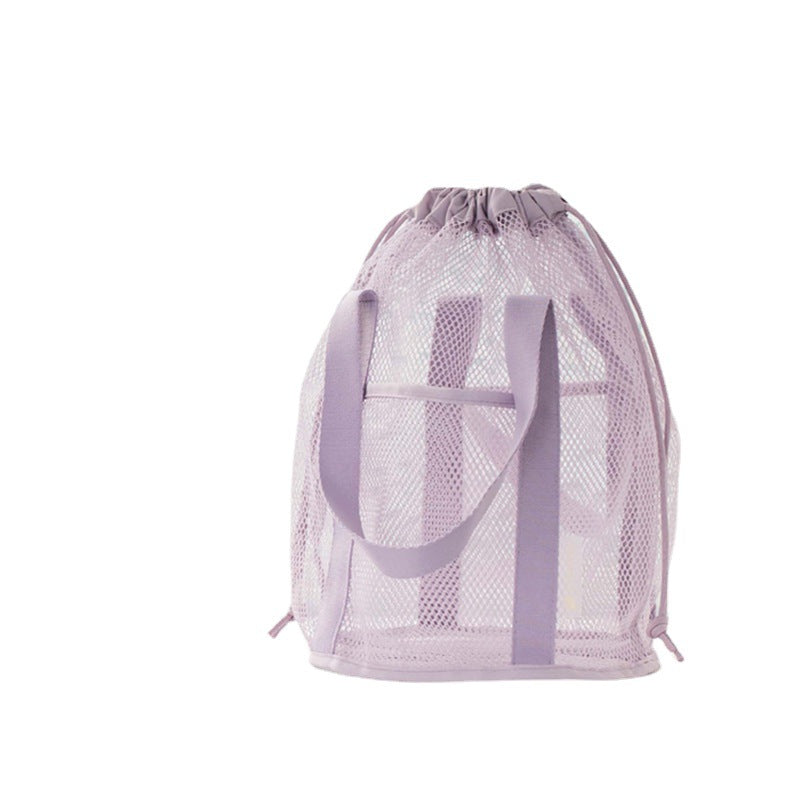 Travel Storage Bag Mesh Hollow Out Handbag Drawstring Wash Bag