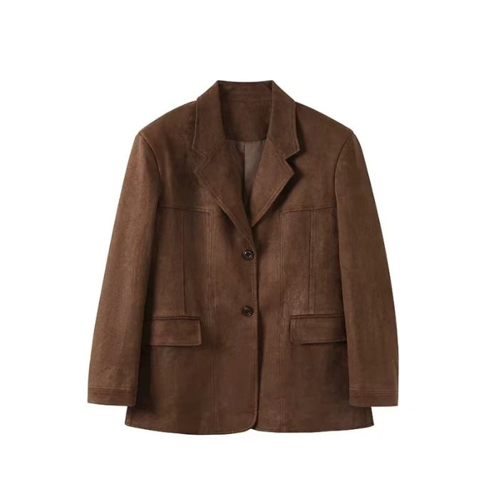 Women's Retro Suit Jacket With A Grid Half Skirt