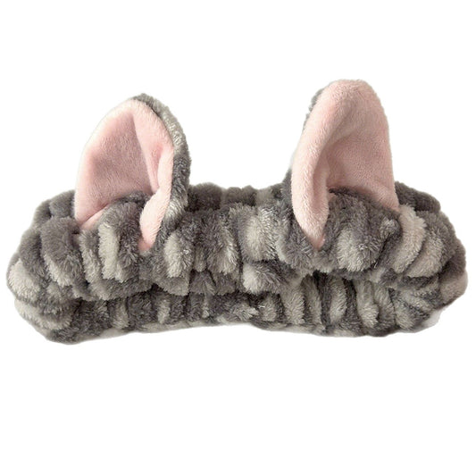 Girl Cat Ears Washing Face Hair Band Suit