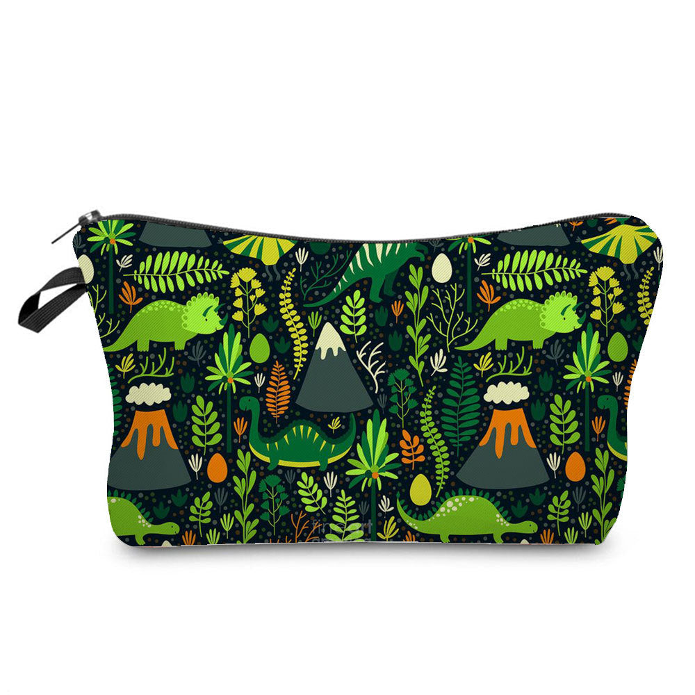 Cartoon Dinosaur Print Makeup Bag