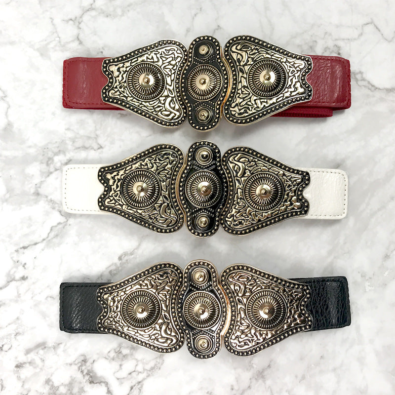 European And American Catwalk Dress Big Belt