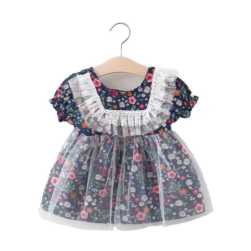 Summer Printed Short Sleeve Girl Dress