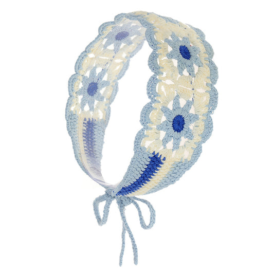 Summer Wide-brimmed Hollow Knitted Headcloth Hair Band