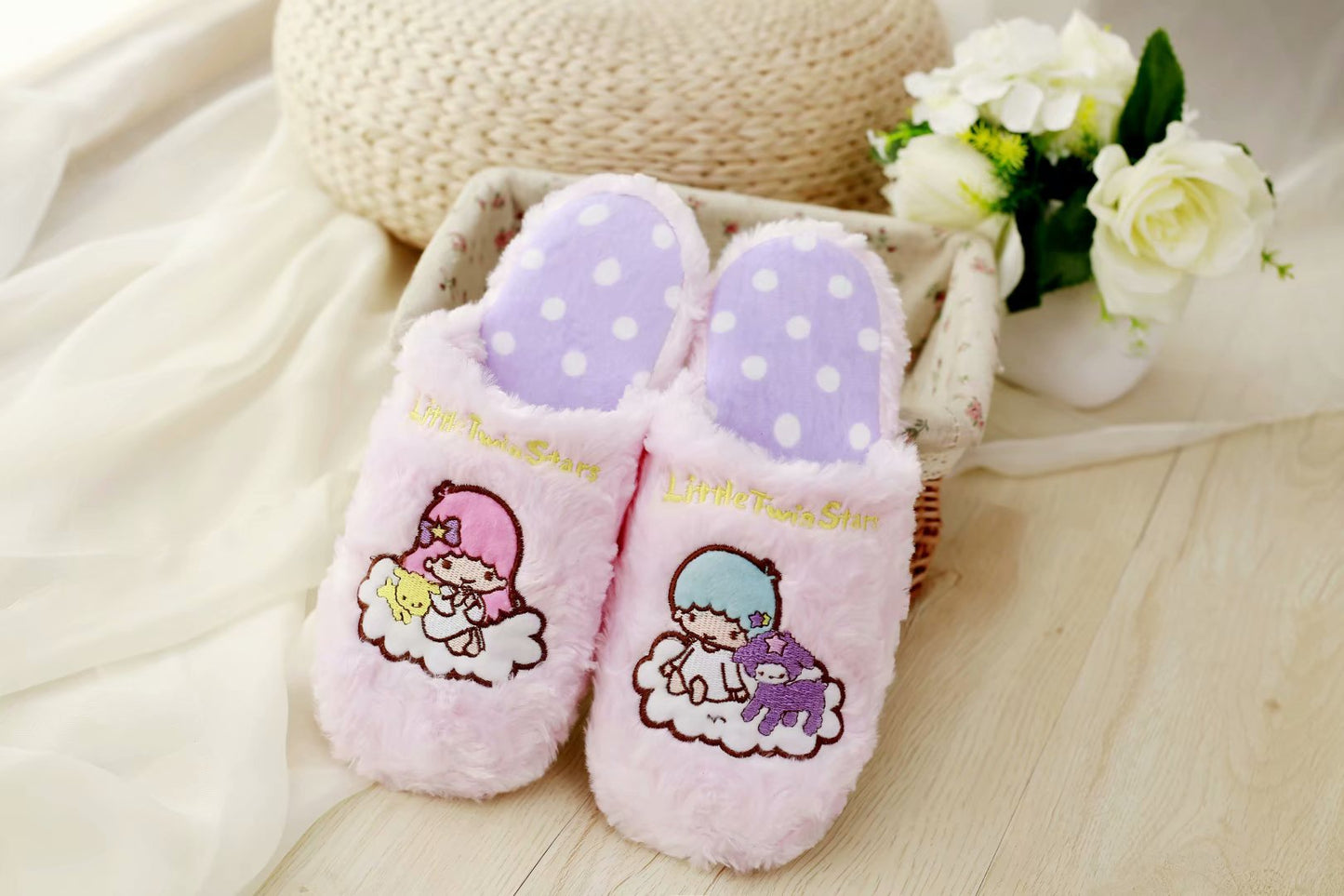 Cute Gemini Cotton Slippers Women's Thick-Soled Home Slippers
