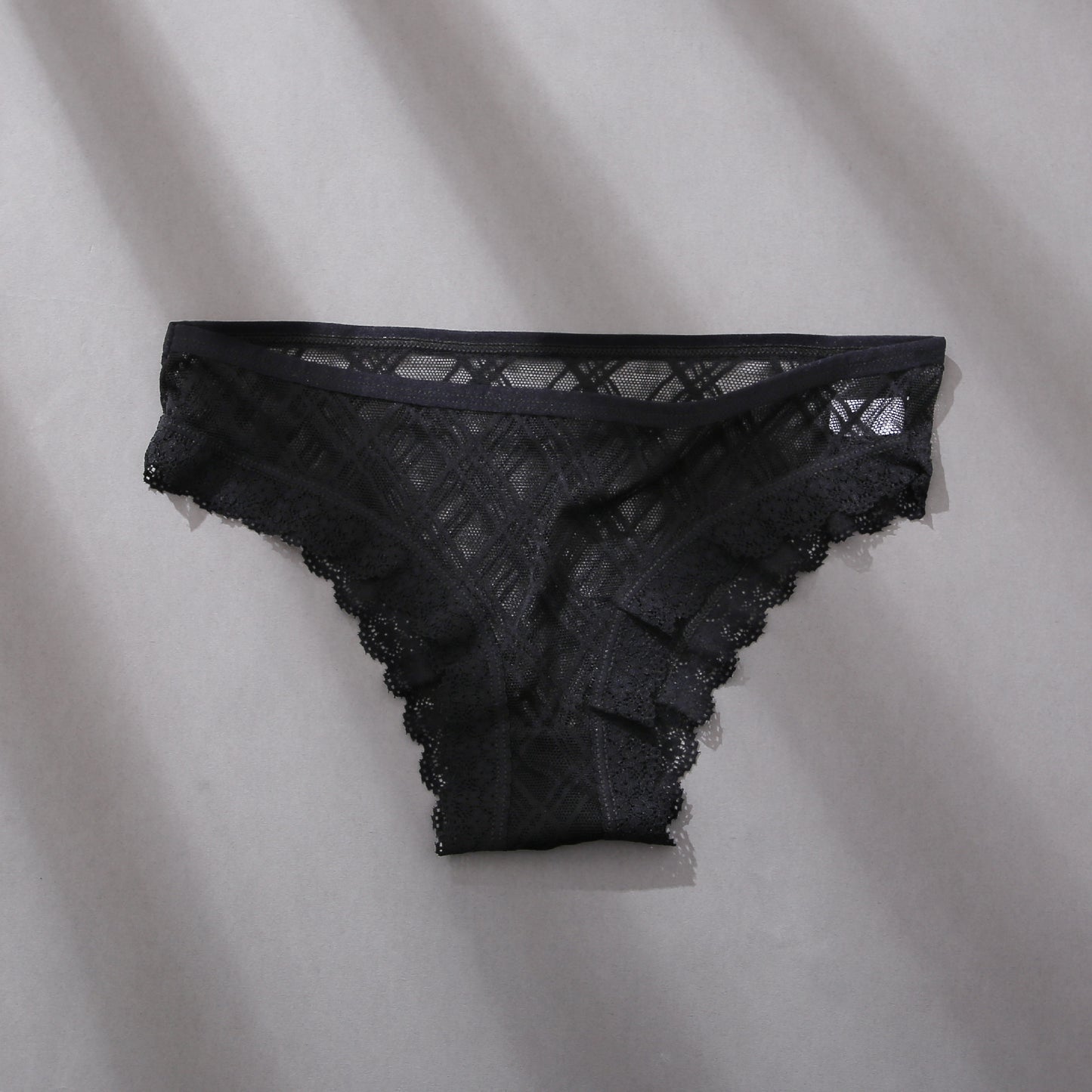 Women's Mesh Lace Trim Panel Briefs