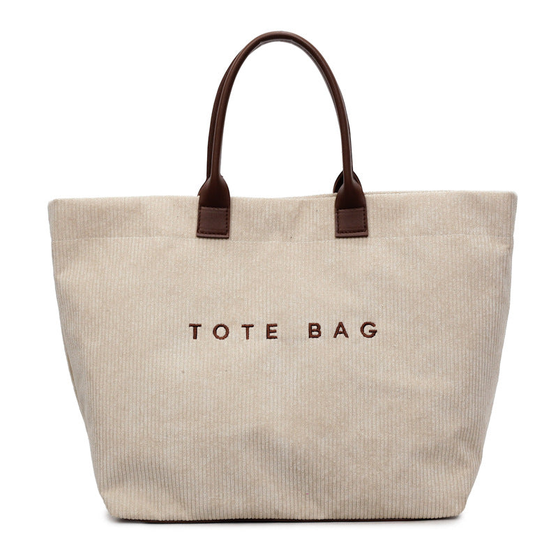 Retro Lettered Casual All-match Tote Bag