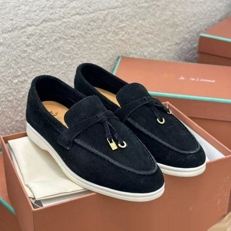 Womens Loafers Spring Summer Flat-Heel British-Style Plus-Size Shoes