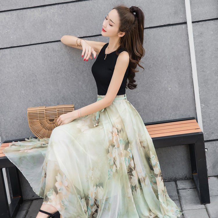 Chiffon Skirt Women's Summer New Expansion For Vacation Long Skirt