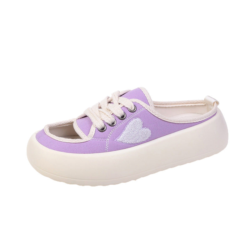 Canvas Slippers Women's New Baotou Sponge Cake Bottom Fashion