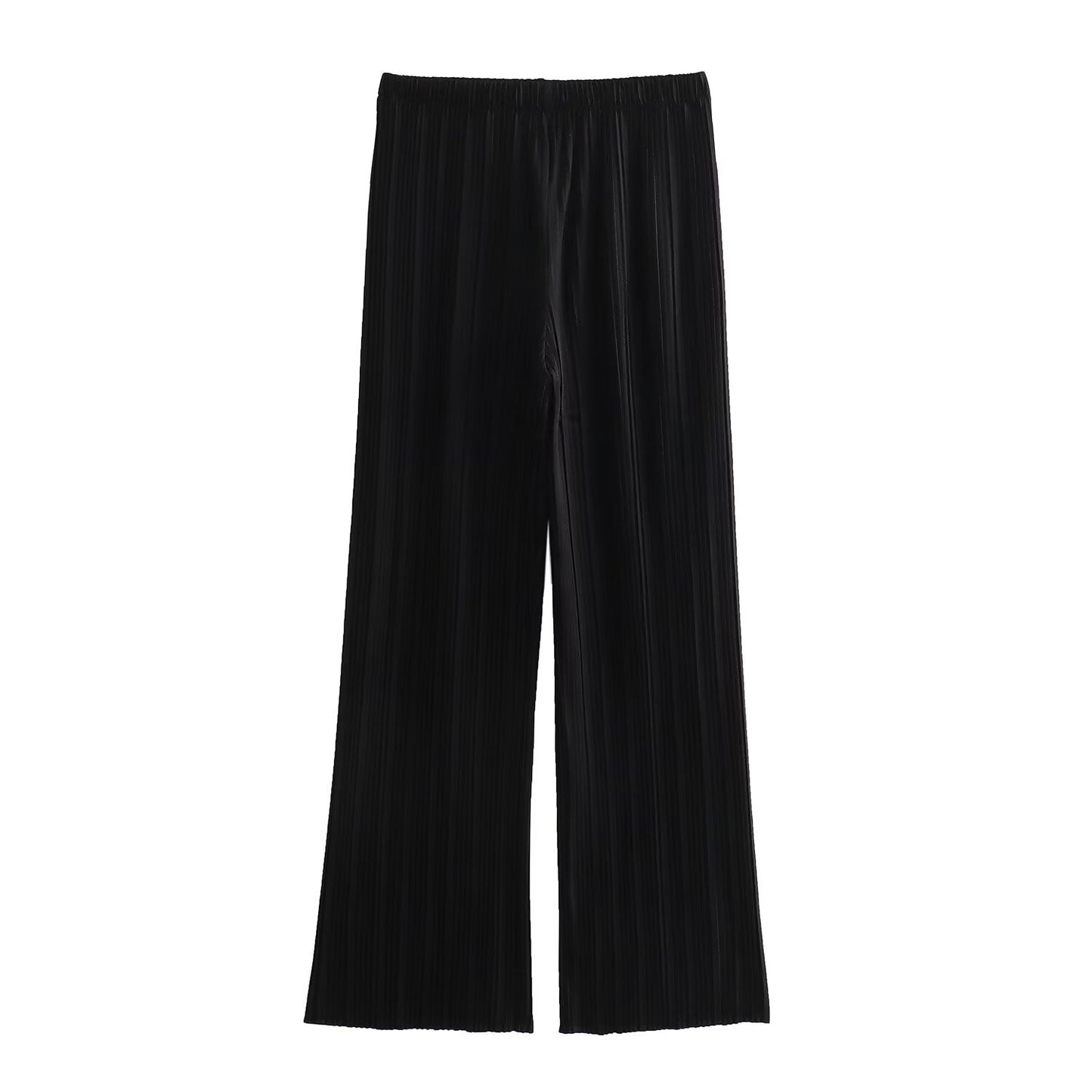 Pleated Sleeveless T-shirt Straight-leg Pants