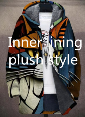 Creative 3D Digital Printing Stand-up Single Layer Collar Jacket