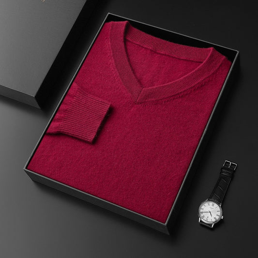 Cashmere Sweater Men's V-neck Loose