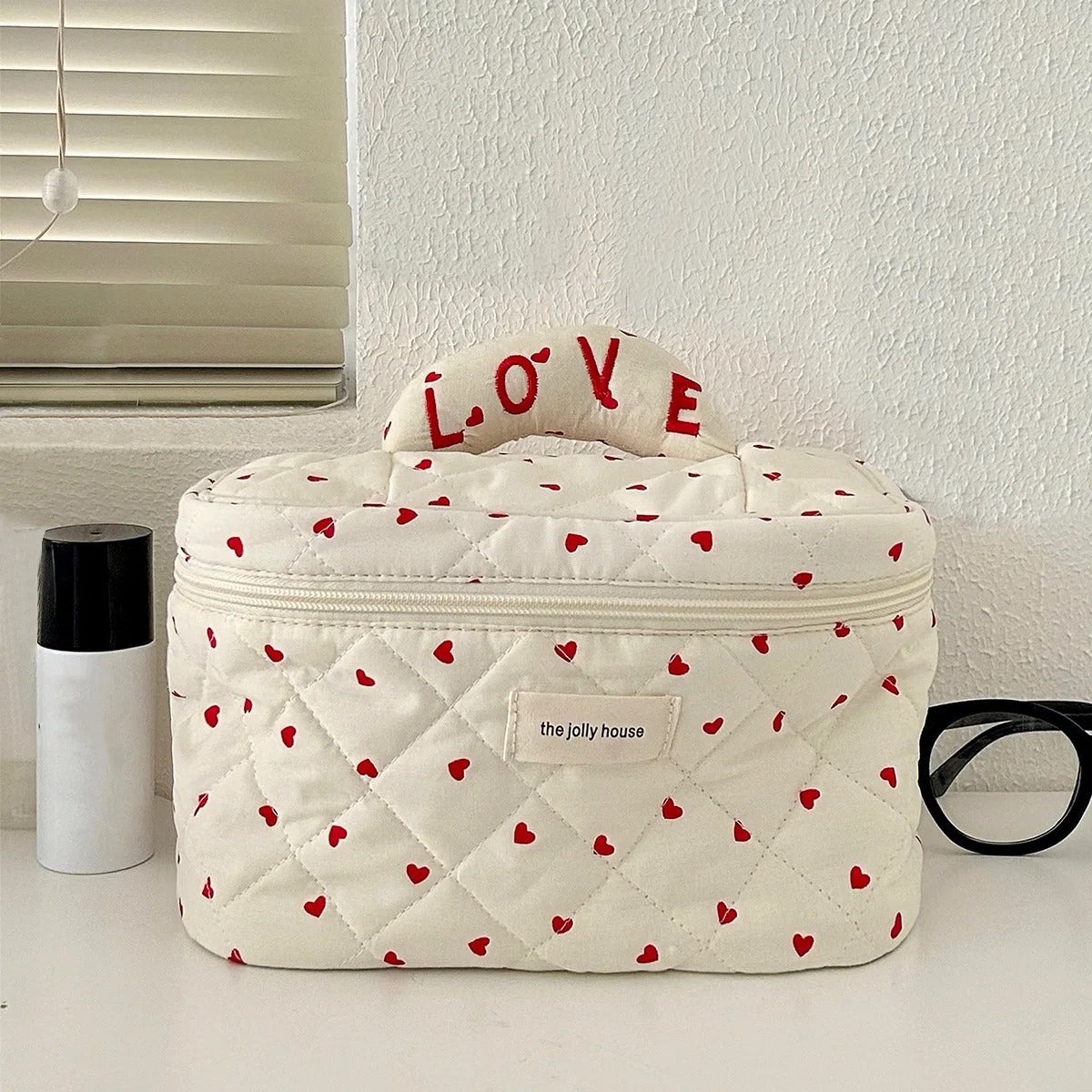 Heart Cosmetic Portable Large Capacity Multifunction Storage Bag