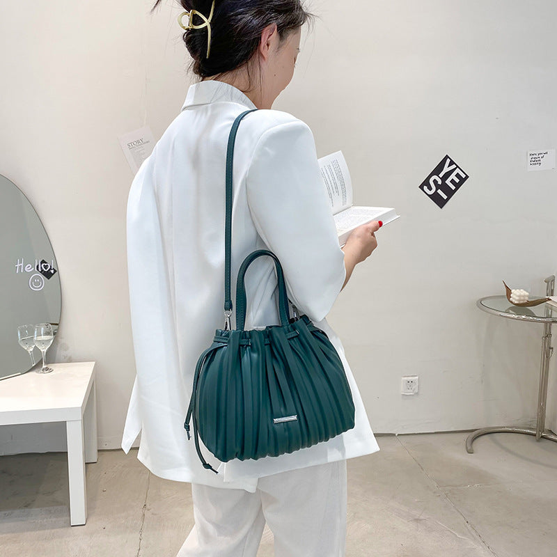 Simple Casual Korean Retro Pleated Wrinkled Cloud Handbag