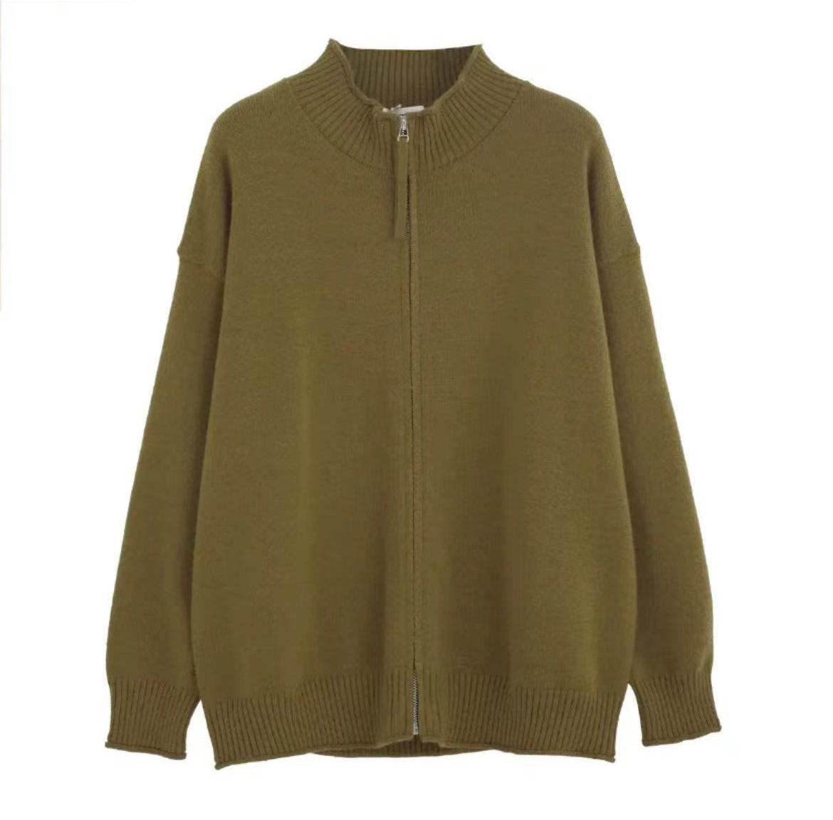 Men's Spring And Autumn Stand Collar Knitted Cardigan Jacket