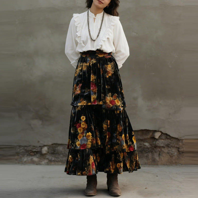 Retro High-waisted Skirt For Women