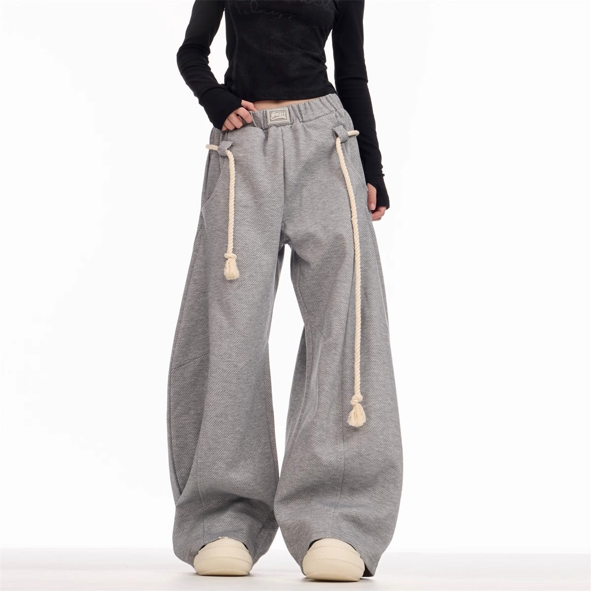 Retro Sports Pants Female Loose Wide Leg Leisure Sweatpants