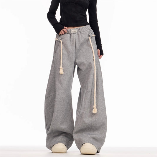 Retro Sports Pants Female Loose Wide Leg Leisure Sweatpants